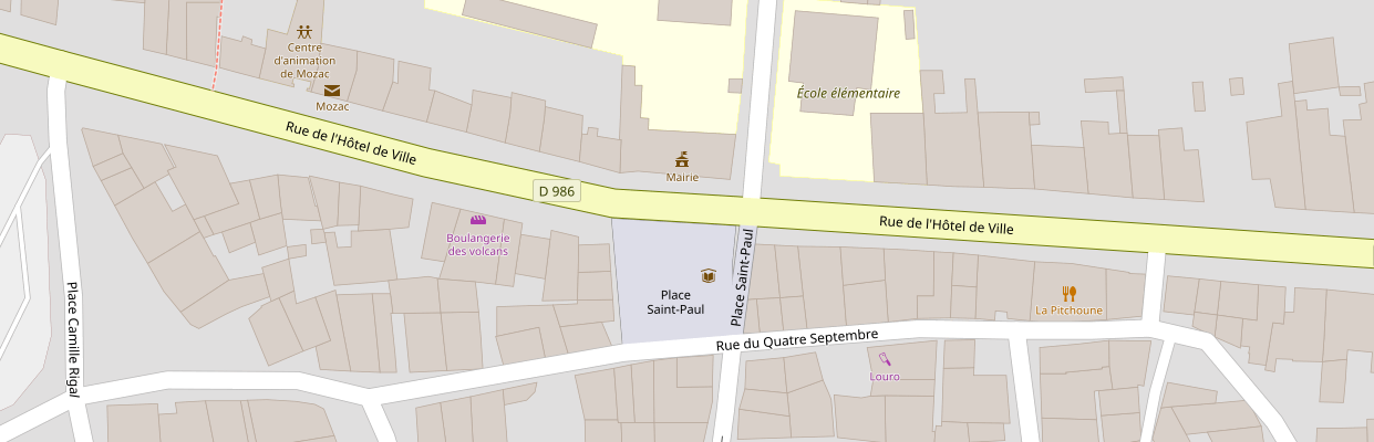 Google maps, localisation de l'hôtel de ville de Riom.